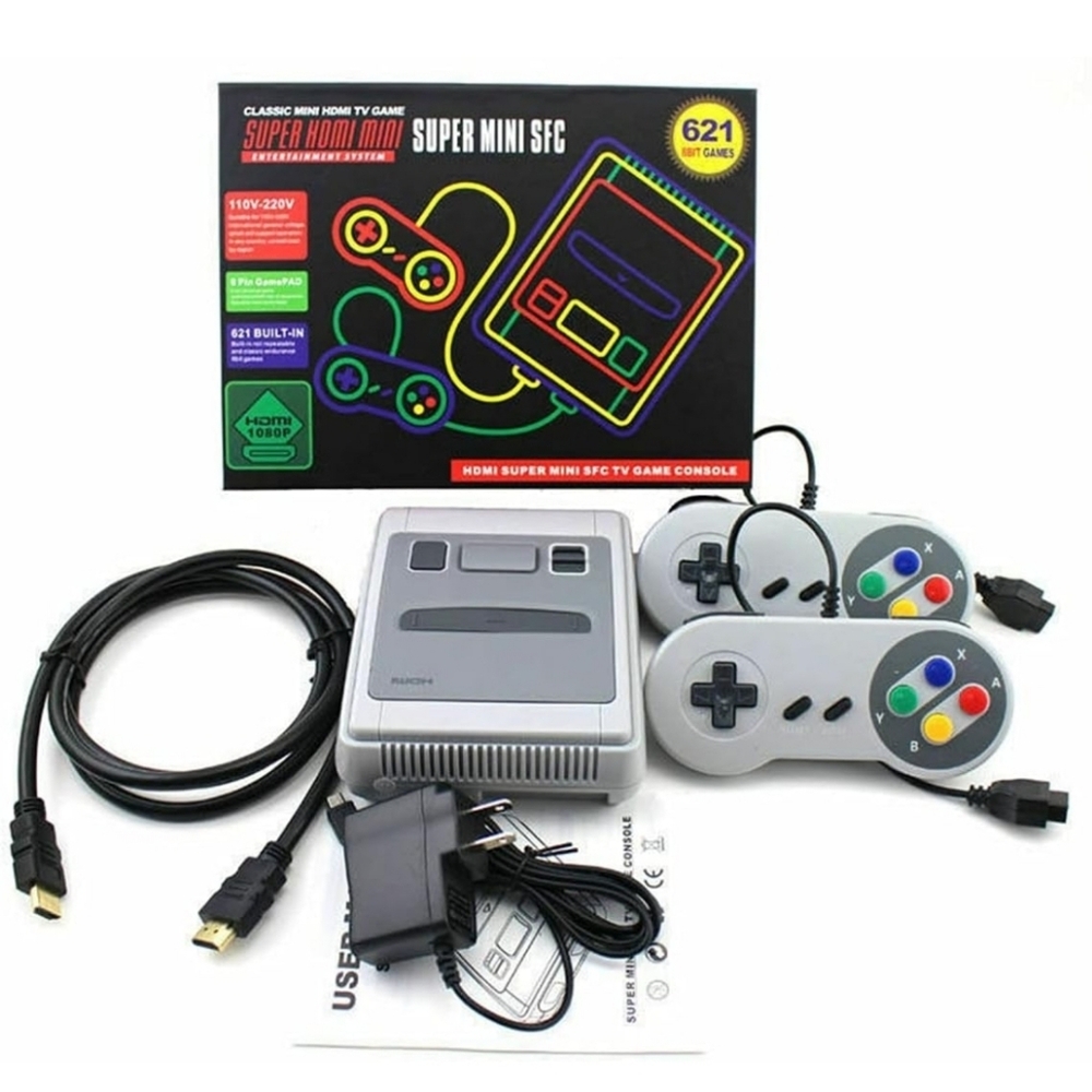 Super NES Mini SFC Retro Game Console | HDMI | 621 Games No Repeats | 2 Controls